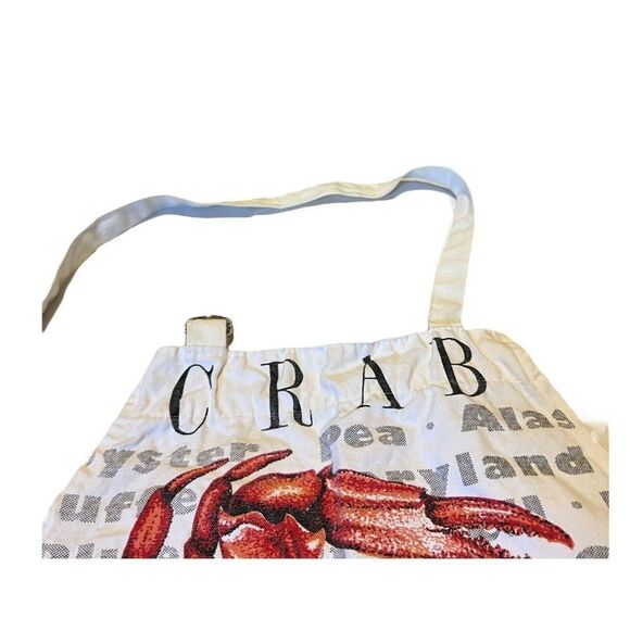Chefs Crab Full Apron Martha’s Vineyard Design Maryland Lemon Oyster Vintage - Picture 4 of 7